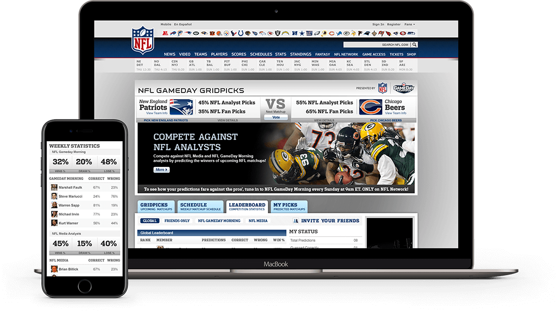 NFL Gameday Website